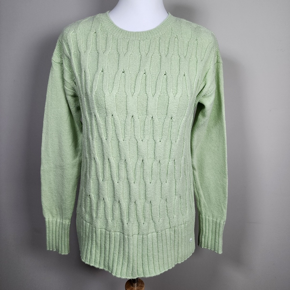 Olsen Cable Knit Sweater Womens XS Mint Green Pastel‎ Feminine Classic Winter